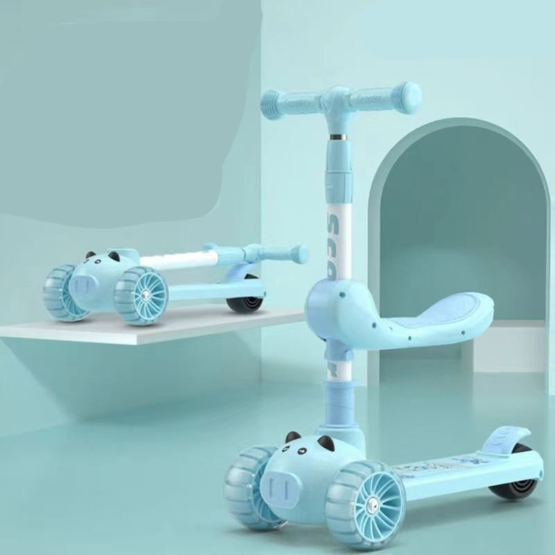 3-in-1 Kids Scooter with Seat, Music and Light-up Wheels