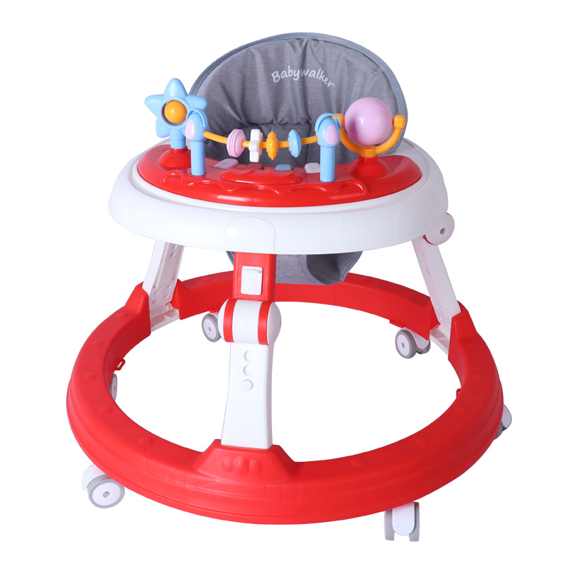 4-in-1 Foldable Toddler Push Walker with Music and Play Tray