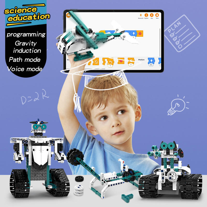 8-in-1 DIY Building Block Coding Robot Kit with App Remote Control