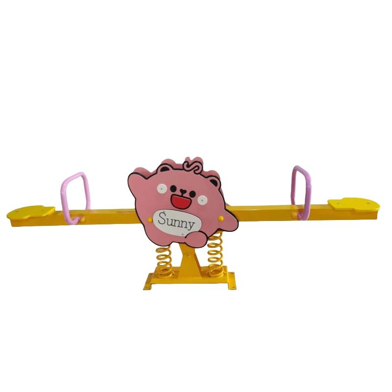Kids Metal Spring Seesaw with Cartoon Animal Design