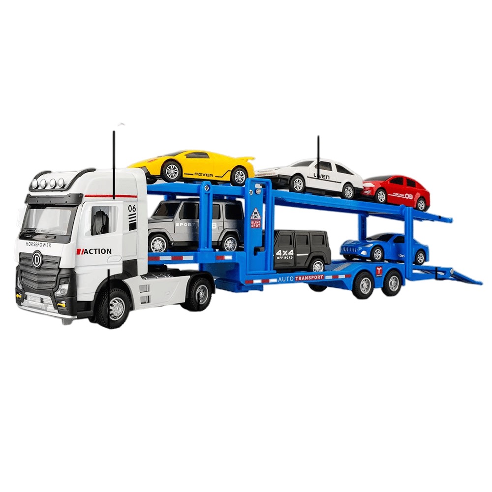 Double-Deck Car Carrier Transport Truck with 6 Mini Cars