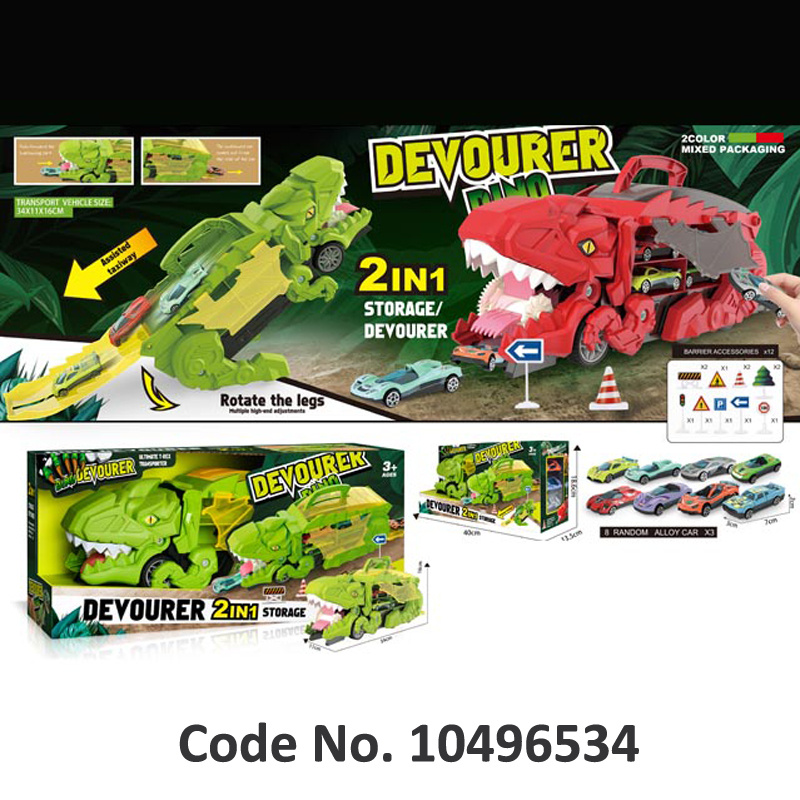 Dinosaur Devourer Transport Truck with Slide Track & Mini Cars
