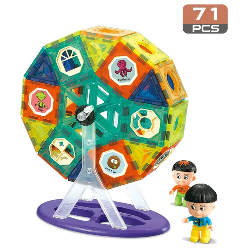 71-Piece Magnetic Tiles Ferris Wheel Building Set