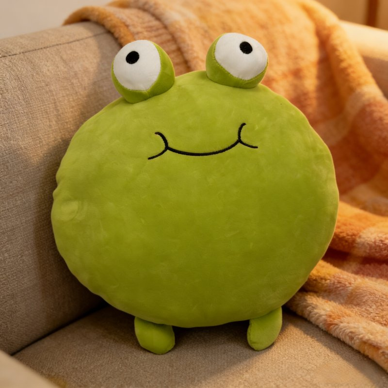 Cartoon Frog Plush Throw Pillow Soft Cushion