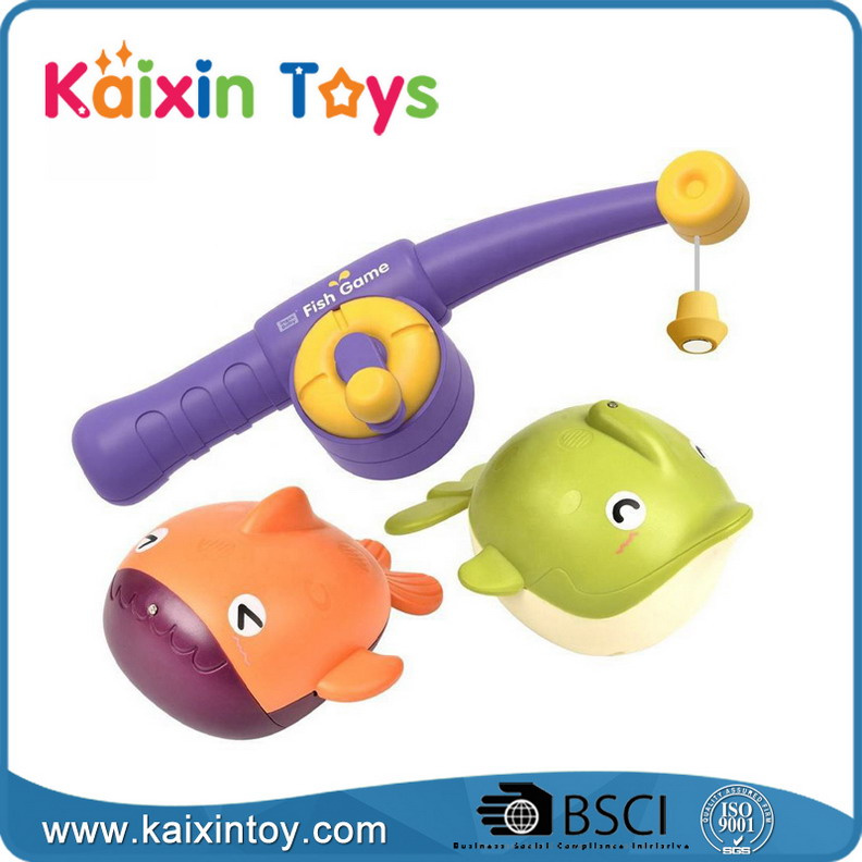 Magnetic Fishing Bath Toy Set with Wind-up Fish