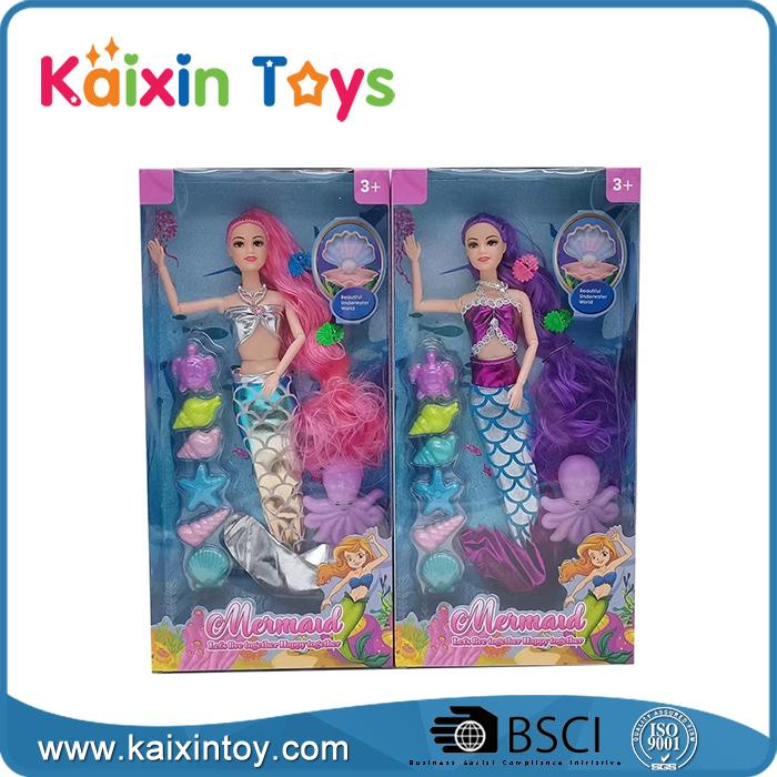 14" Mermaid Doll with 11 Movable Joints & Sea Accessories