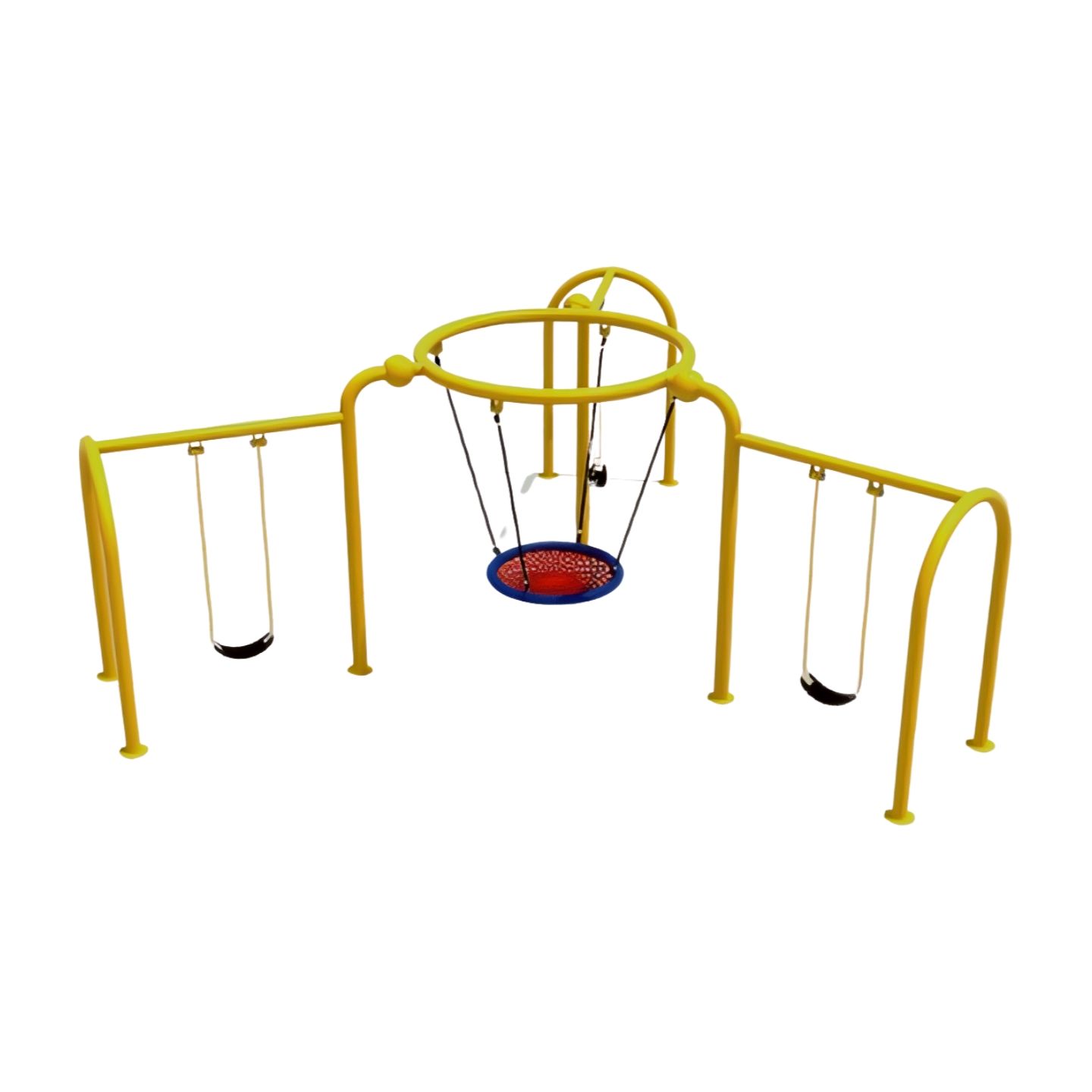 Metal Swing and Slide Play Set for Parks and Backyards