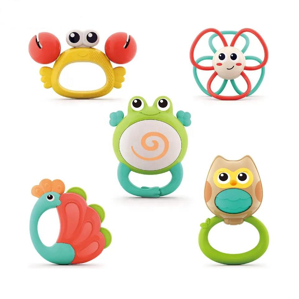Silicone Baby Rattle & Teether Sensory Gift Set