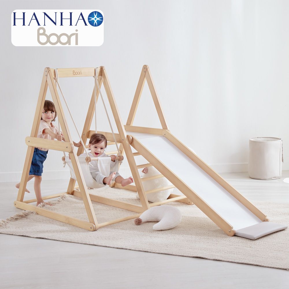Boori Wooden Kids Climbing Frame with Swing and Slide