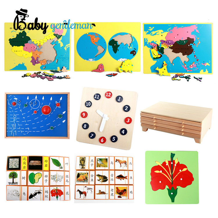Wooden 88 PCS Montessori Geography & Science Learning Kit